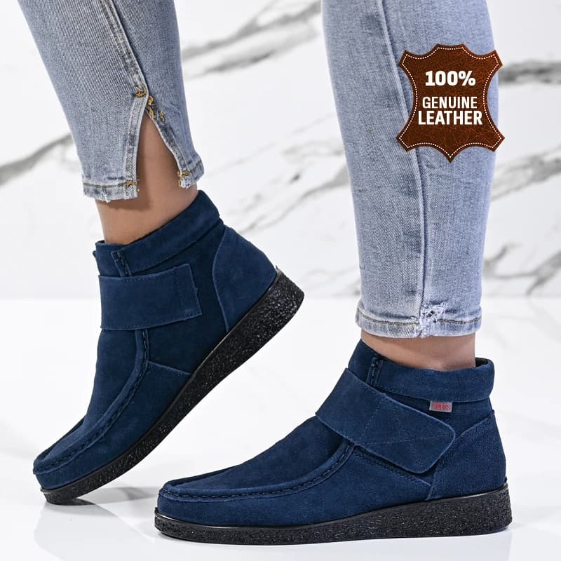 Боти естествена кожа E18018-5 Blue