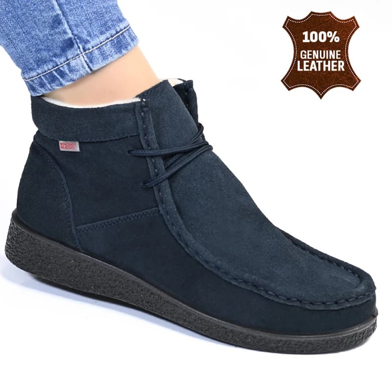Боти естествена кожа B1097-5 Navy