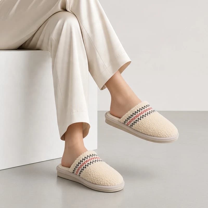 Дамски пантофи D51006 Beige 