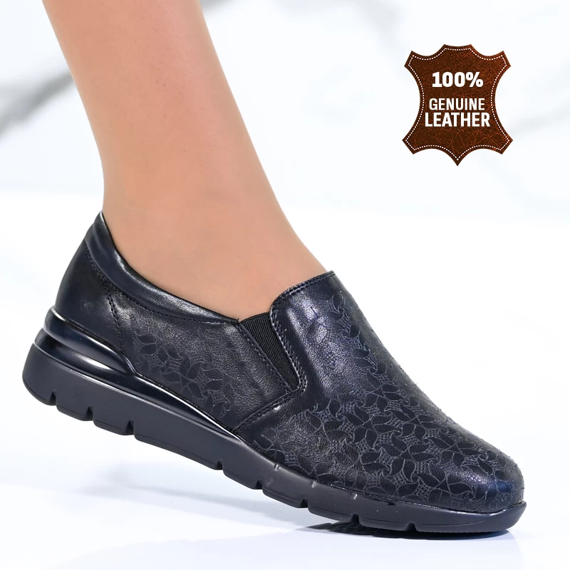 Обувки естествена кожа A2326-1 Black