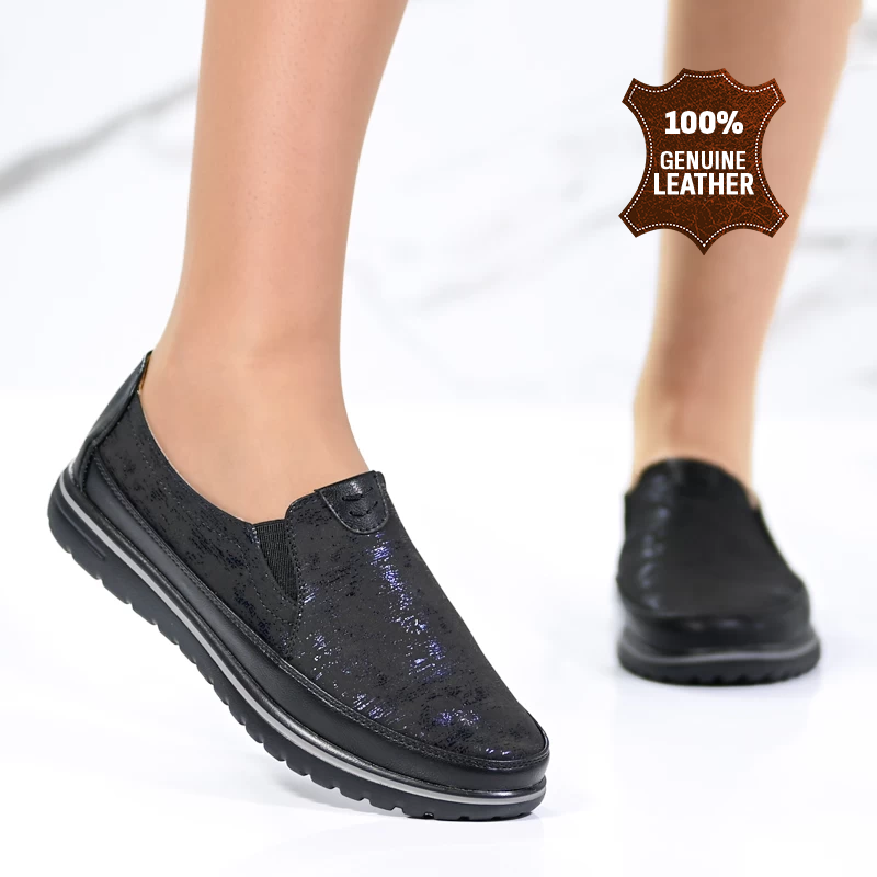 Обувки естествена кожа A2318-1 Black