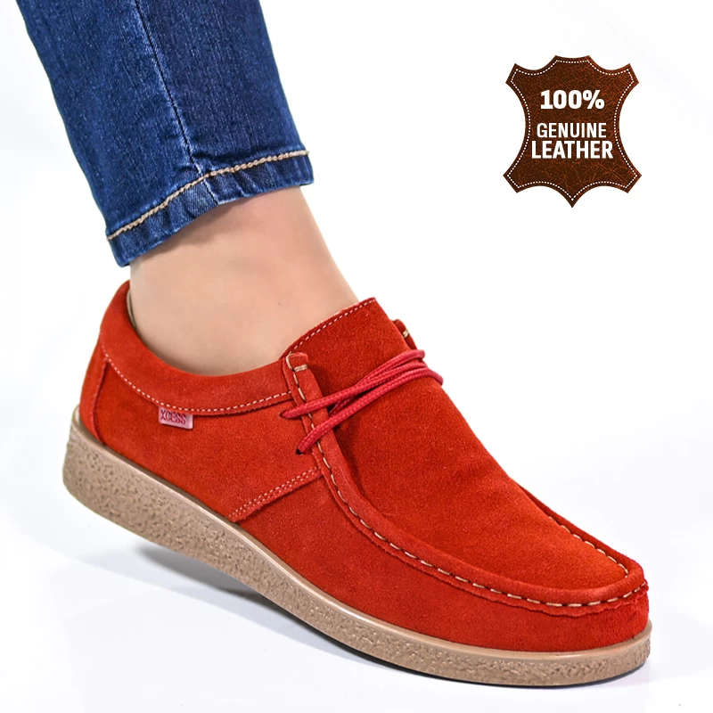 Обувки естествена кожа A2378-2 Red